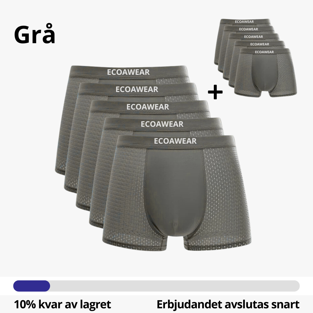 ECOAWEAR® Bambu Boxers 5-pack Grå | Få 5 Extra GRATIS