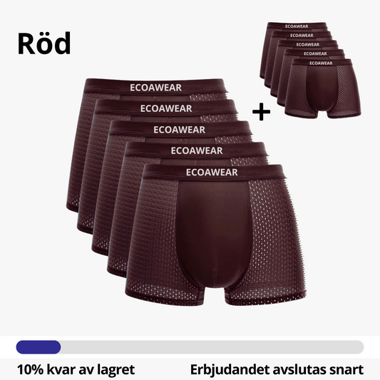 ECOAWEAR® Bambu Boxers 5-pack Röd | Få 5 Extra GRATIS